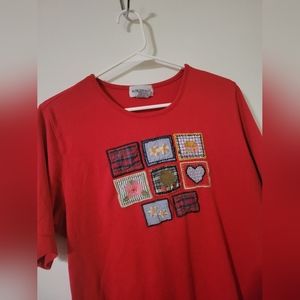 Alfred Dunner Grandmacore Quilt Squares Shirt